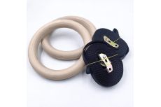 Кольца гимнастические 28 мм деревянные с креплением C3325